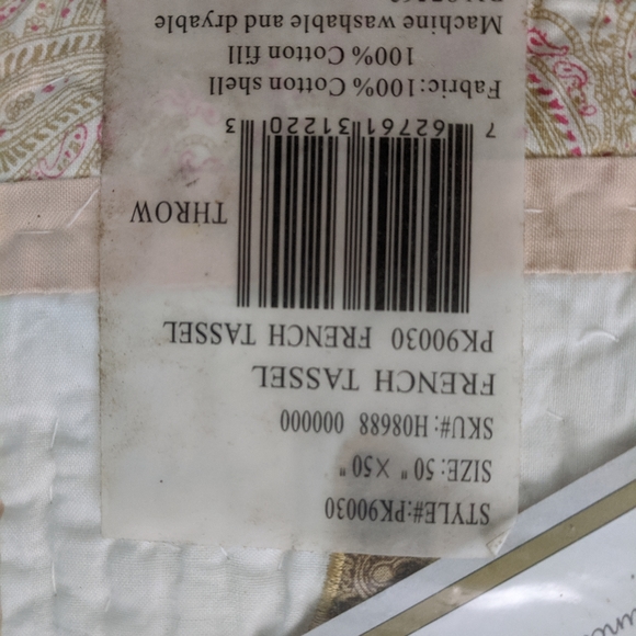 NIP French tassel design THROW quilt 50x50 - Picture 2 of 8